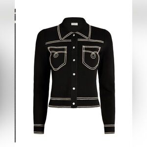 Sandro denim-style milano cardigan, size 1